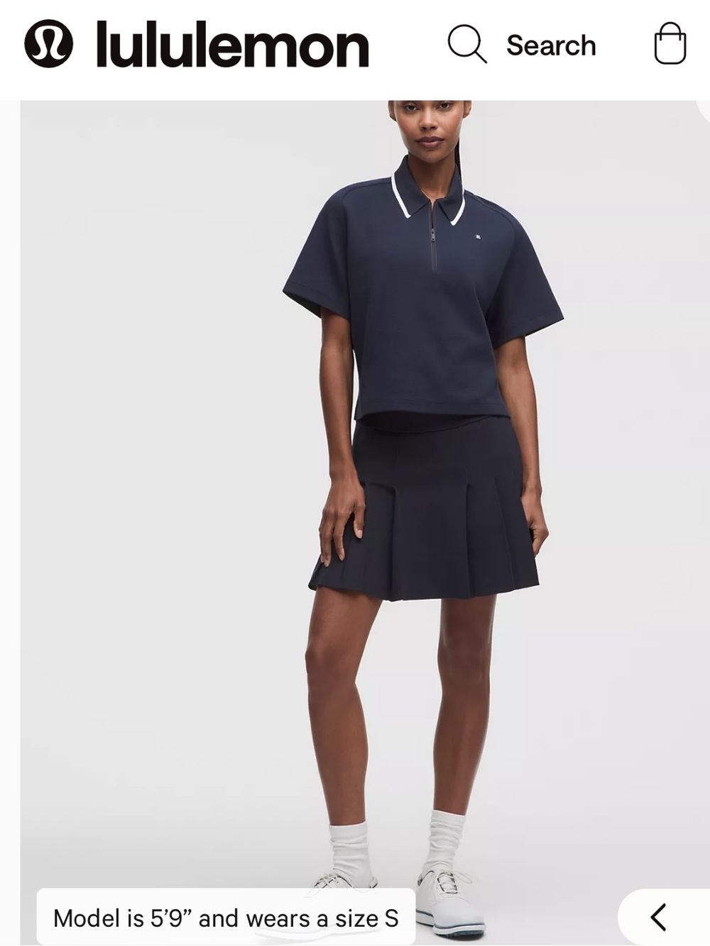 Lululemon Cotton-Blend Pique Short-Sleeve Polo Shirt XXS NAVY BLUE polo top